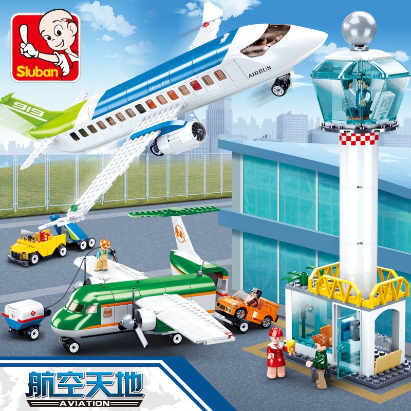 エアバス航空宇宙ストリートビュー民間航空都市旅客機貨物空港建設ビルディングブロック教育子供のおもちゃ
