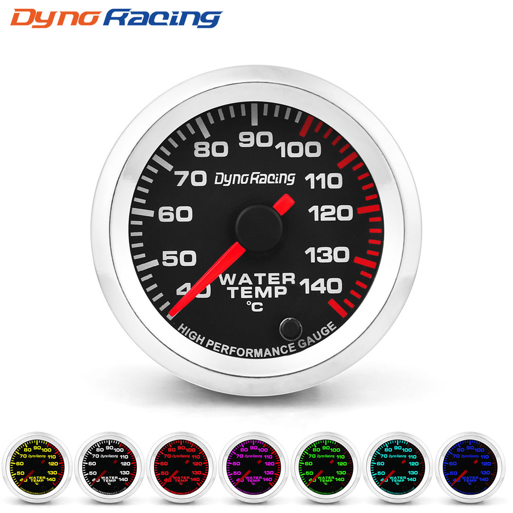 Dynoracing 2 ''52 ミリメートル 12V 水温計摂氏 7 色ポインター水温計ステッピングモーター