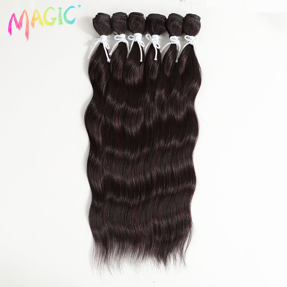 マジックウォーターウェーブヘアバンドル人工毛エクステンションオンブルブロンドヘア織りバンドル 20 "ルースディープ高温ファイバー