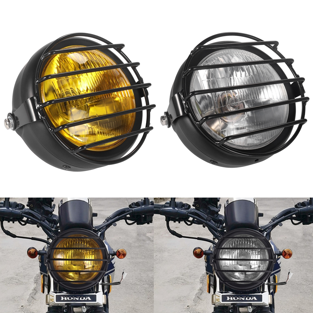 5.75 Inch Retro Motorcycle Headlights Modified Universal 12V High Low Beam Headlights Iron Shell Circular Motorcycle Headlights