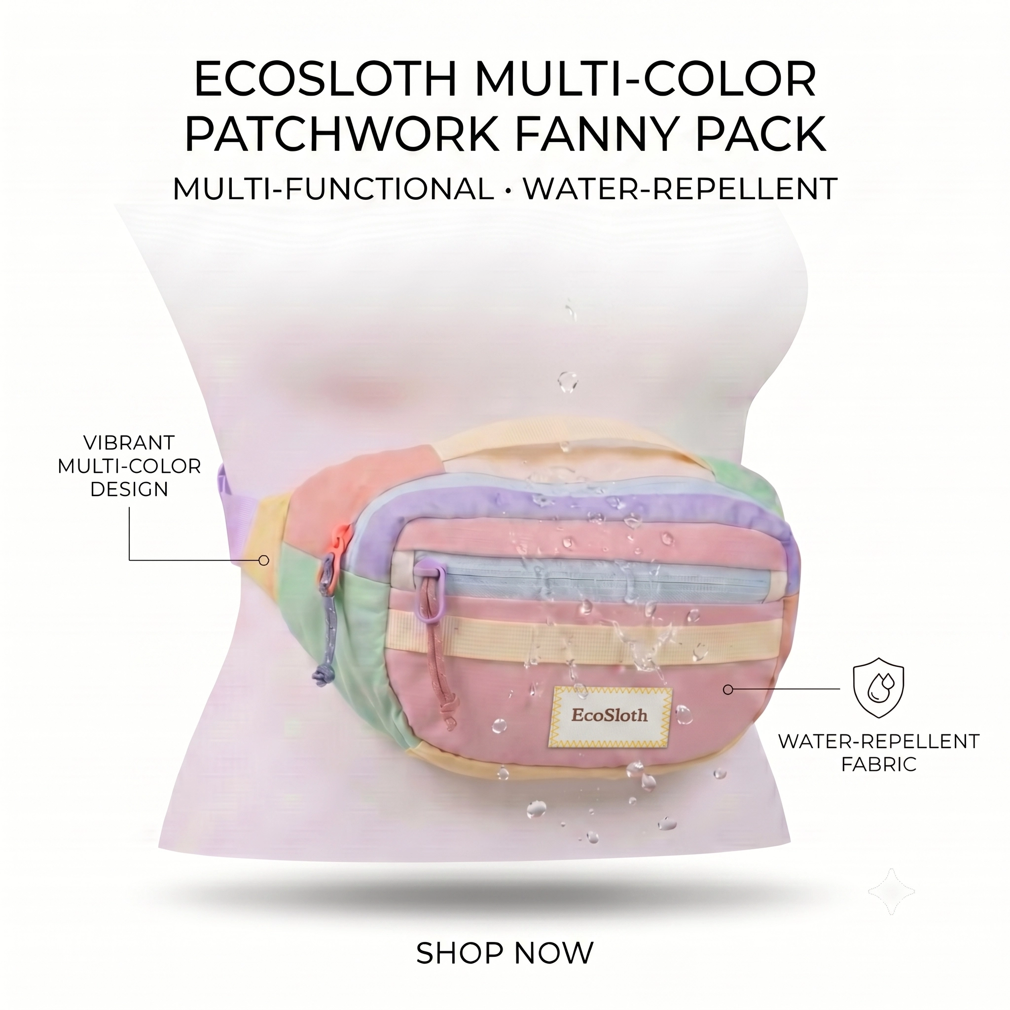EcoSloth カラーブロック クロスボディバッグ女性軽量ショルダースモールチェストバッグスポーツ用