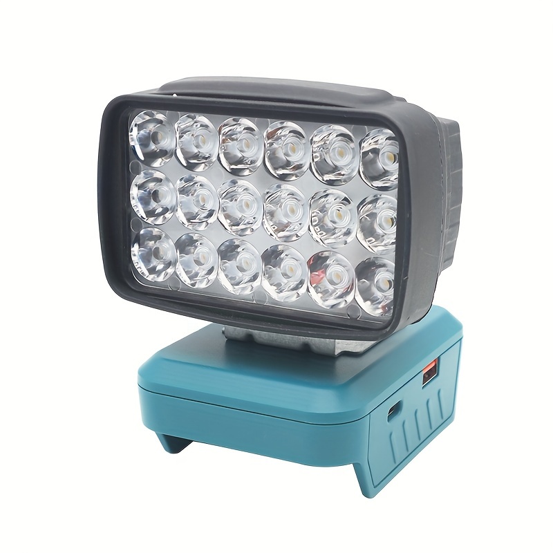 マキタ 18V バッテリー用ポータブル LED ワークライト-作業現場照明-15W 2000LM USB 付き
