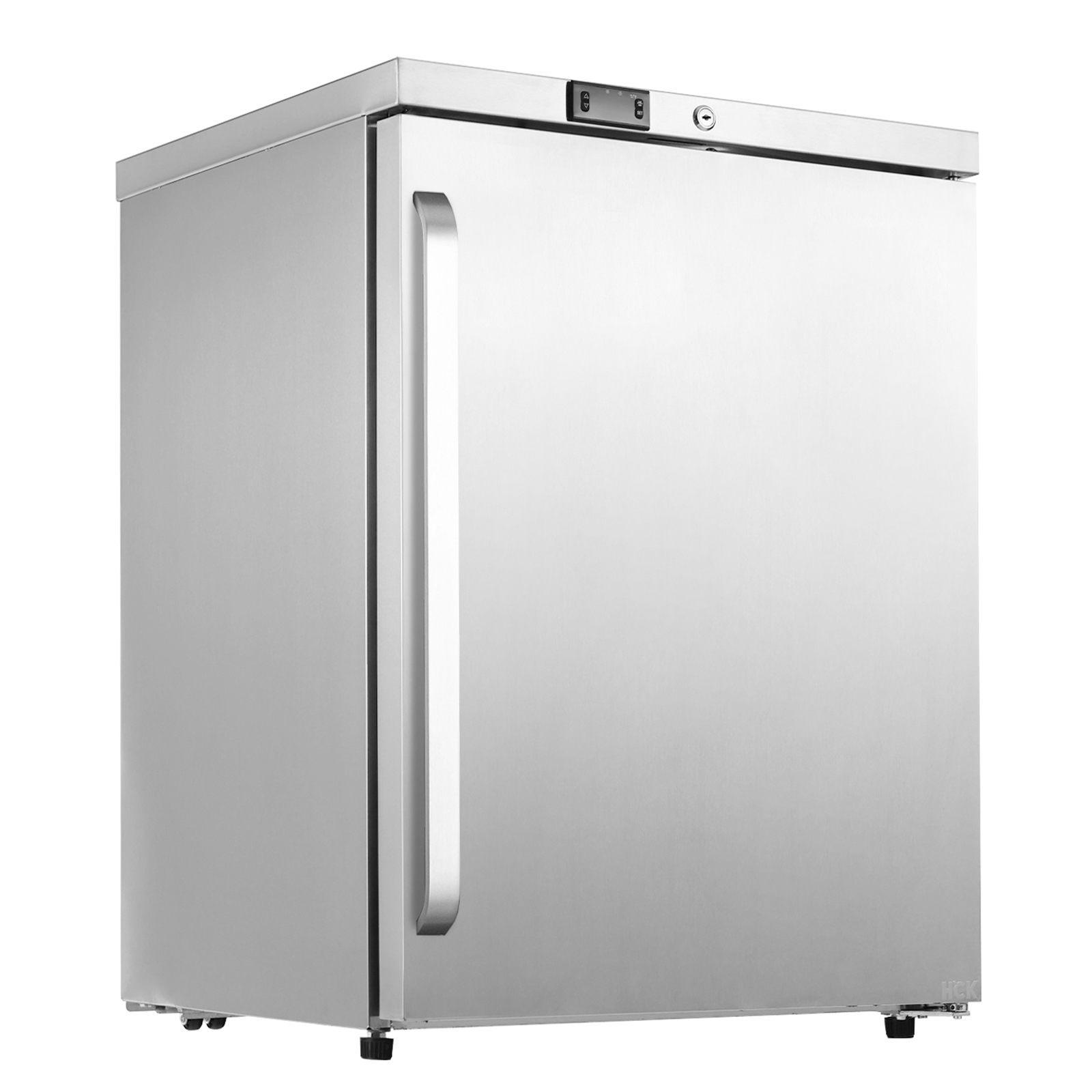 HCK 冷凍庫、ステンレス製ボディの台下冷蔵庫、電子温度制御、ロック可能なドア、3 つの可動バスケット