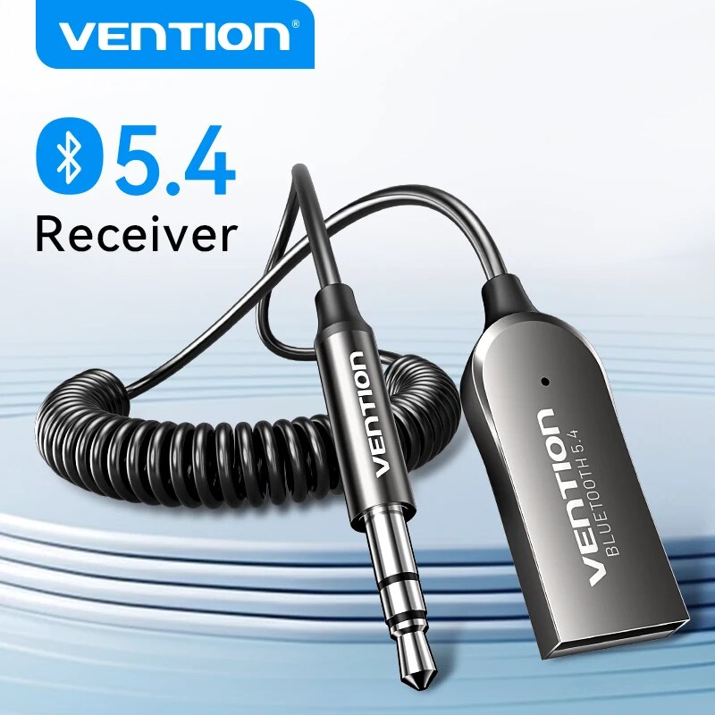 Vention Bluetooth 5.3 Aux アダプターワイヤレスカー Bluetooth レシーバー USB 3.5 ミリメートルジャックオーディオマイクハンズフリーアダプター車のスピーカー用