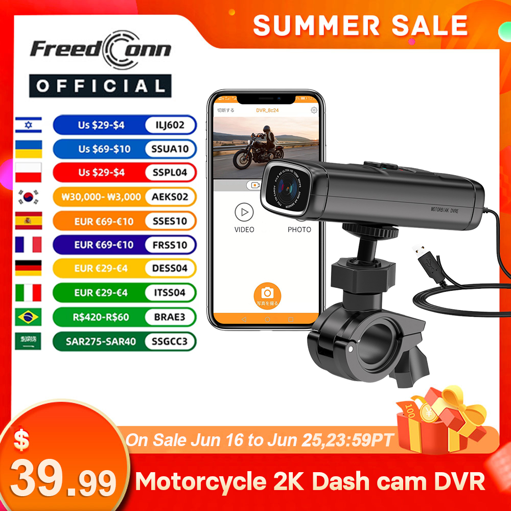 Luvin V8 バイクダッシュカム 2K 1440P ビデオレコーダー Dvr Wifi アプリ防水 G センサー Loopcycle WDR ナイトビジョンモーター駆動