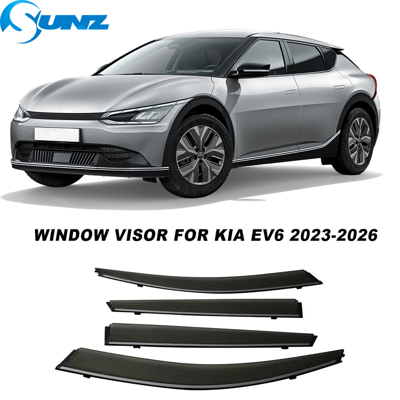 Car Window Visor For Kia EV6 2023 2024 2025 2026 4pcs Weathershied Wind Sun Rain Guard Window Wind Deflector
