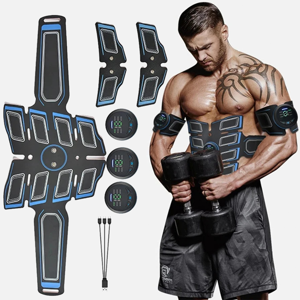 EMS 筋肉刺激装置 Abs トレーナー腹部筋肉トナーマッサージトーニングベルトボディスリム減量フィットネスマッサージャー充電式