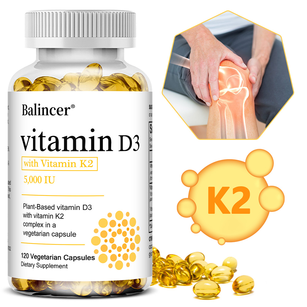 ビタミン D3 5000IU K2 (MK7) 1100mcg カプセル - 骨 歯 関節 心臓循環