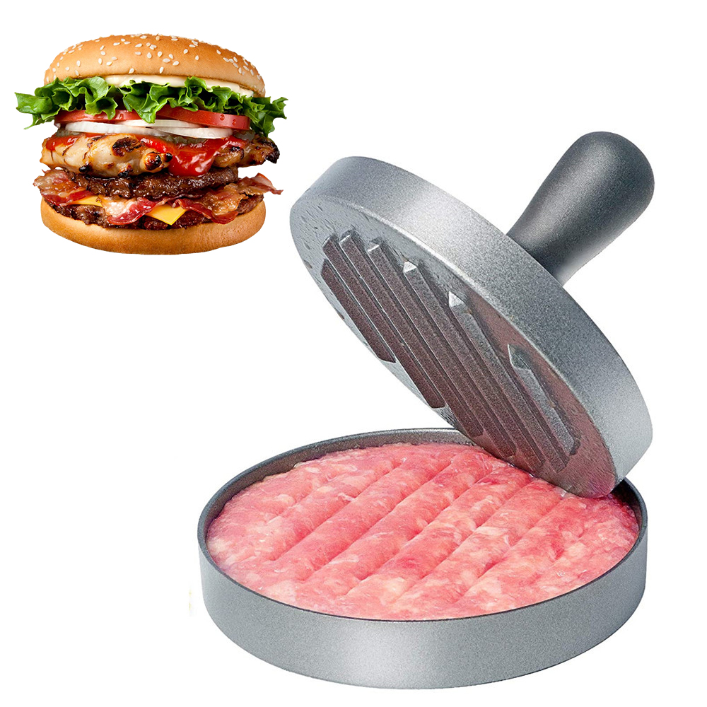 家庭用食品型キッチンガジェットラウンドハンバーガー型バーベキューハンバーガー肉ビーフパイバーガー肉プレスアルミ合金