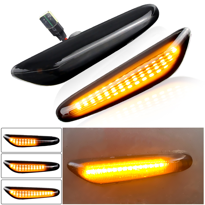 2 個 BMW X3 E83 2004-2010 E82 E81 E88 E90 E91 E92 E93 E60 E61 エラーフリー LED サイドマーカーターンシグナルライトウインカーランプ