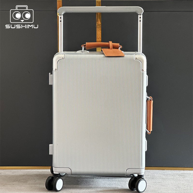 ushimu スーツケース ワイドハンドル旅行スーツケース男性 20 24 機内持ち込み荷物女性 PC アルミフレームトロリーケース