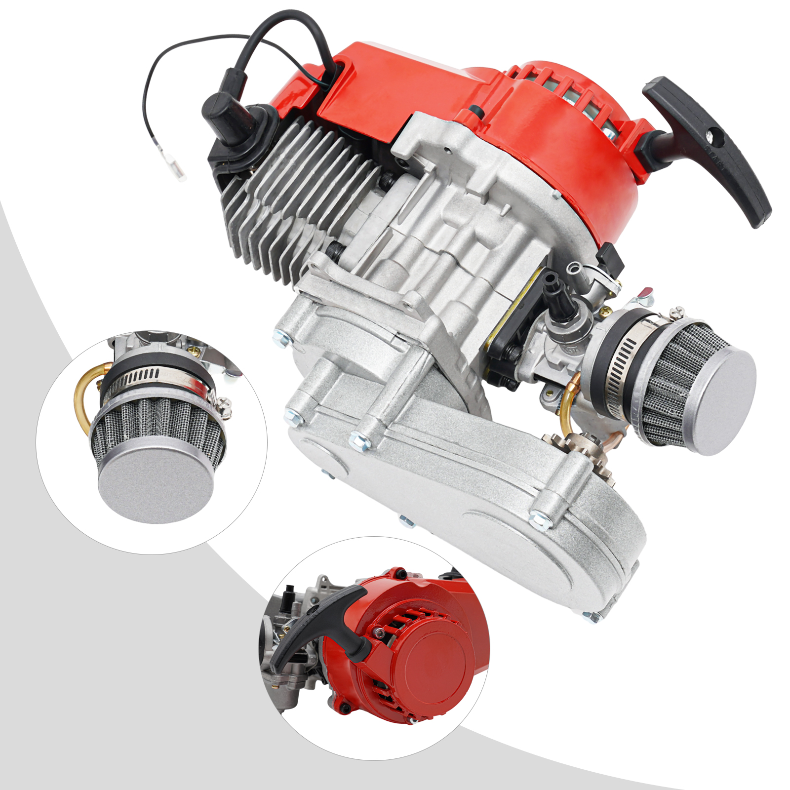 49CC 50CC 2 ストロークプルスタートエンジンモーターミニダートバイクポケットバイク ATV スクーター 2 ストローク 49CC ガソリンエンジンモーター
