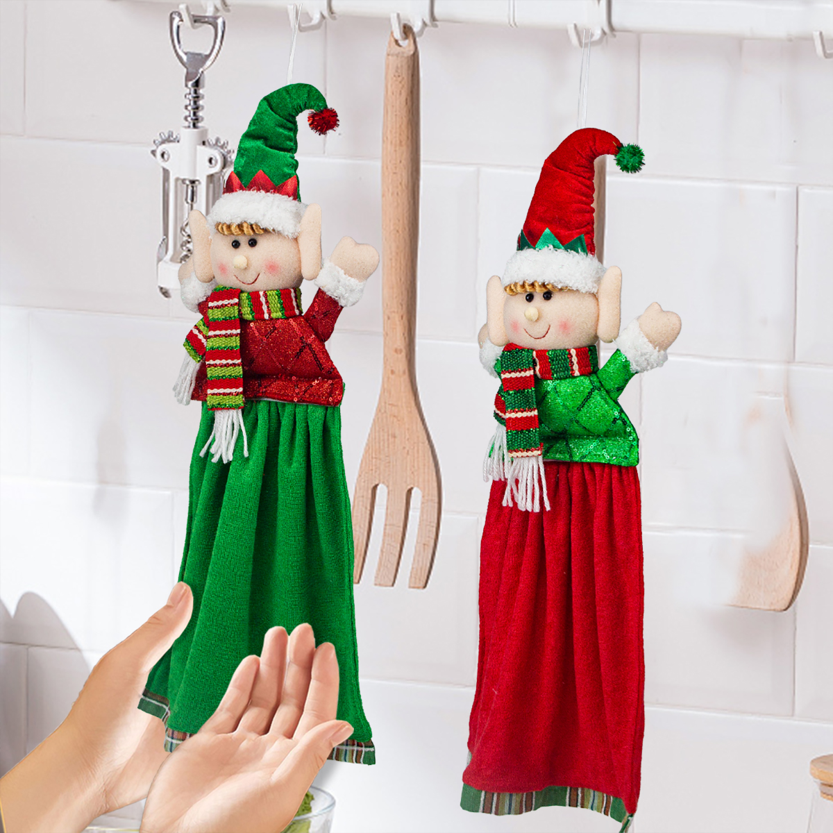 トイレットペーパーホルダー、クリスマスデコレーション、漫画の妖精の置物、キッチンとバスルームのパーティーホテル用品、ハンドタオル