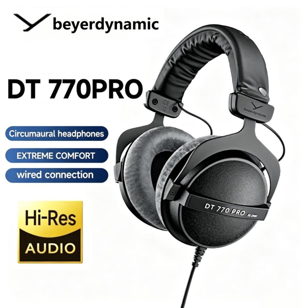 Beyerdynamic DT 770 PRO クローズドバック スタジオ ヘッドフォン モニター HiFi 重低音 イヤホン 録音およびミキシング用 Dt770 Pro