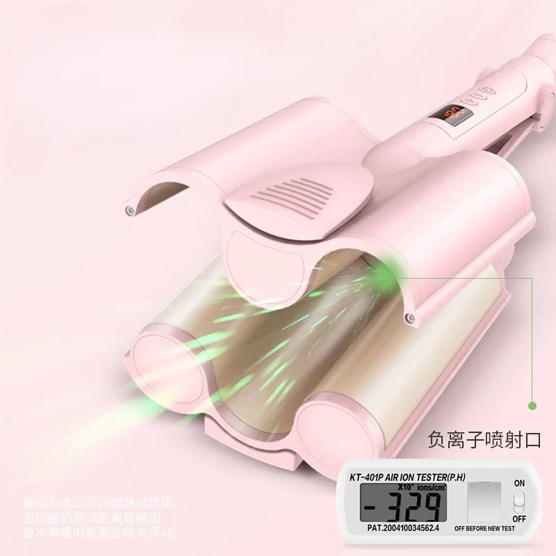 自動 3 バレル LED ディスプレイヘアスタイラーツールセラミック深い波状カーラービッグウェーブヘアアイロンエッグロール