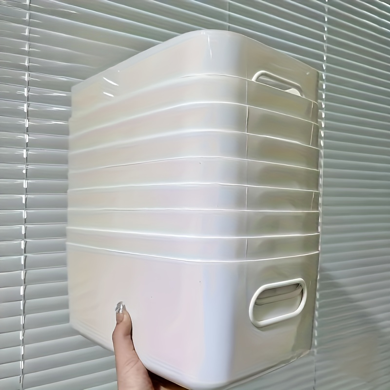 5個の積み重ね可能な収納ボックスセット、長方形のプラスチックオーガナイザーコンテナ、耐久性、再利用可能、キッチン、バスルーム、寮の必需品用