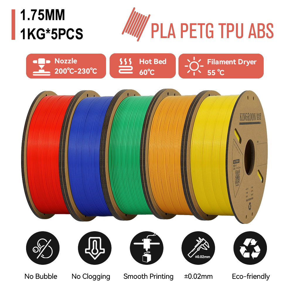 5 キロ PLA PETG TPU ABS フィラメント 1.75 ミリメートル 1 キロフィラメントスプール 3D プリンタフィラメント 3D プリンタ用