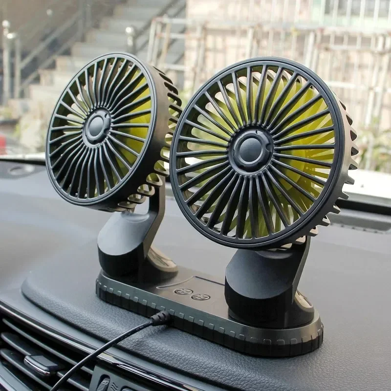 車のファン 360 度回転冷却風低騒音夏の車の空調冷却ファン換気車のホーム 5V USB