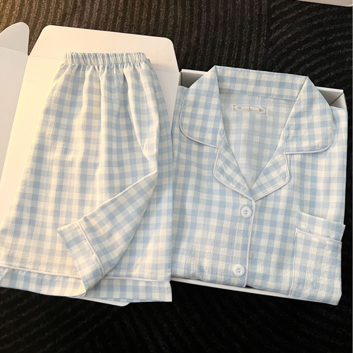 イン和風ミニマリストレディースパジャマ夏バブルコットンかわいい女の子ゆったり半袖ショーツゆったり夏服セット