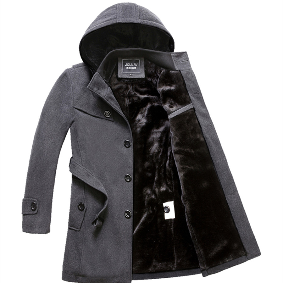 新しい冬トレンチコート男性ファッションロングオーバーコート男性ホット販売ウール Ootwear 厚い紳士服サイズ 4XL ウールジャケット