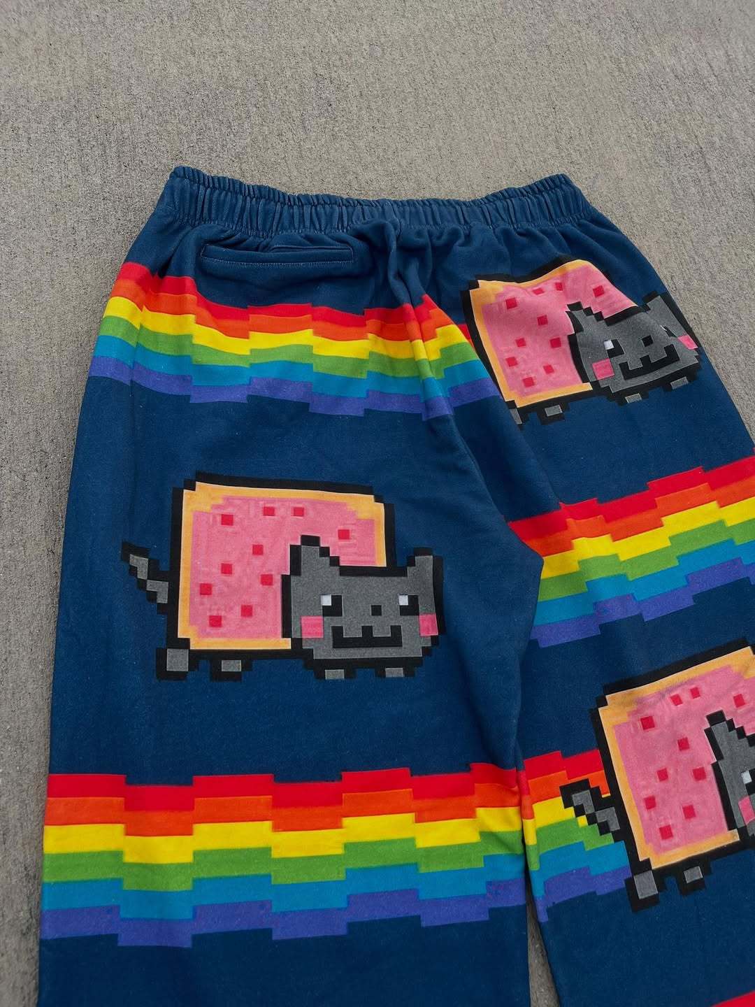 男性ヒップホップヴィンテージジョギングカジュアルパンツ男性服ニャン猫スウェットパンツ Y2k パンツだぶだぶ弾性ウエストアメリカのストリート