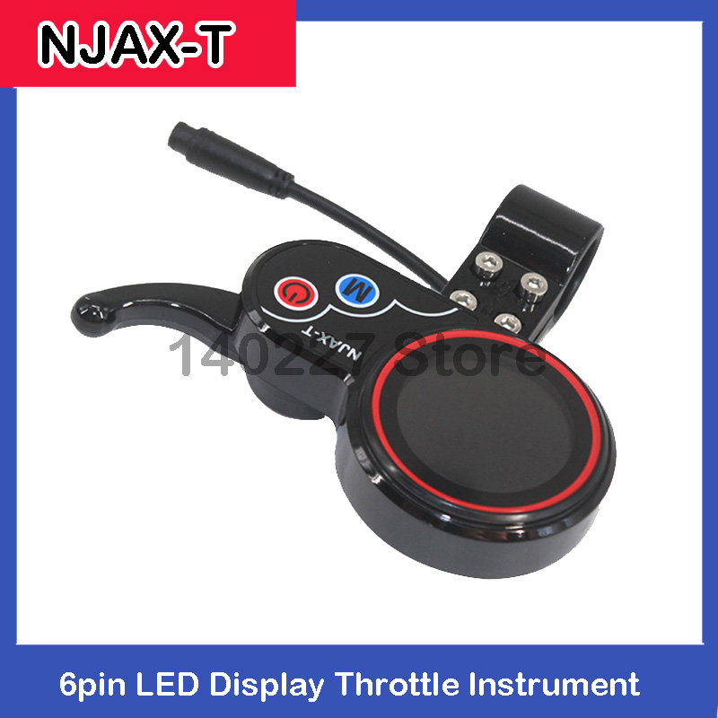 NJAX-T 6pin LED ディスプレイスロットル計器 Display36v 48V 液晶電動スクーターアクセサリー