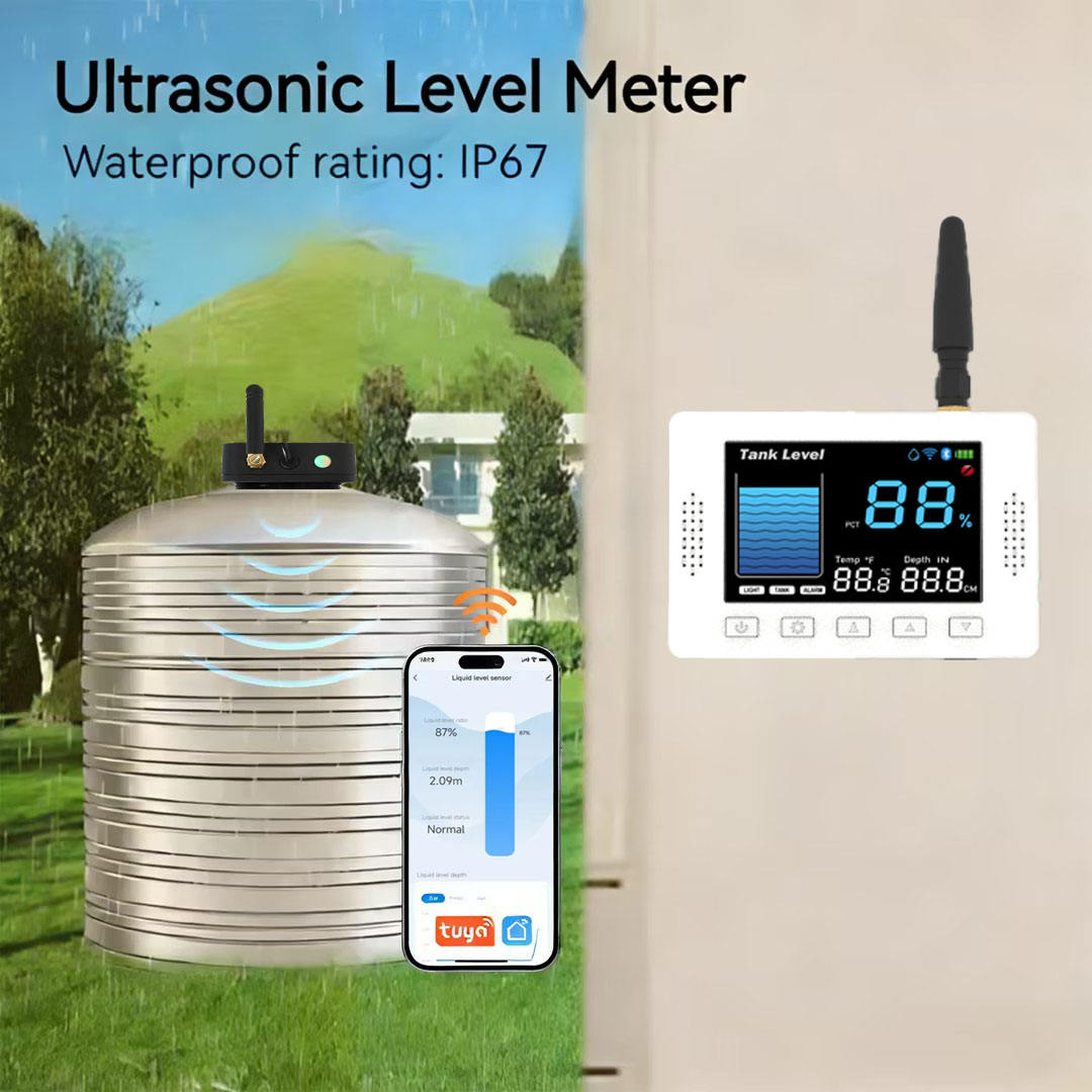 TLC2502LS-WL LoRa Wireless Ultrasonic Level Sensor IP67 LCD Display Remote Real-Time Monitor for Water/Oil/Fuel Tank Management