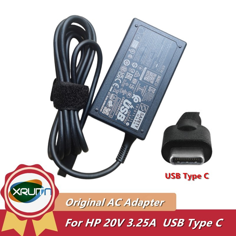 純正 65 ワット AC アダプタ充電器 HP TPN-DA20 TPN-LA23 TPN-HA01 TPN-CA21 L67440-001 L65505-002 L65505-008 20V 3.25A USB タイプ C
