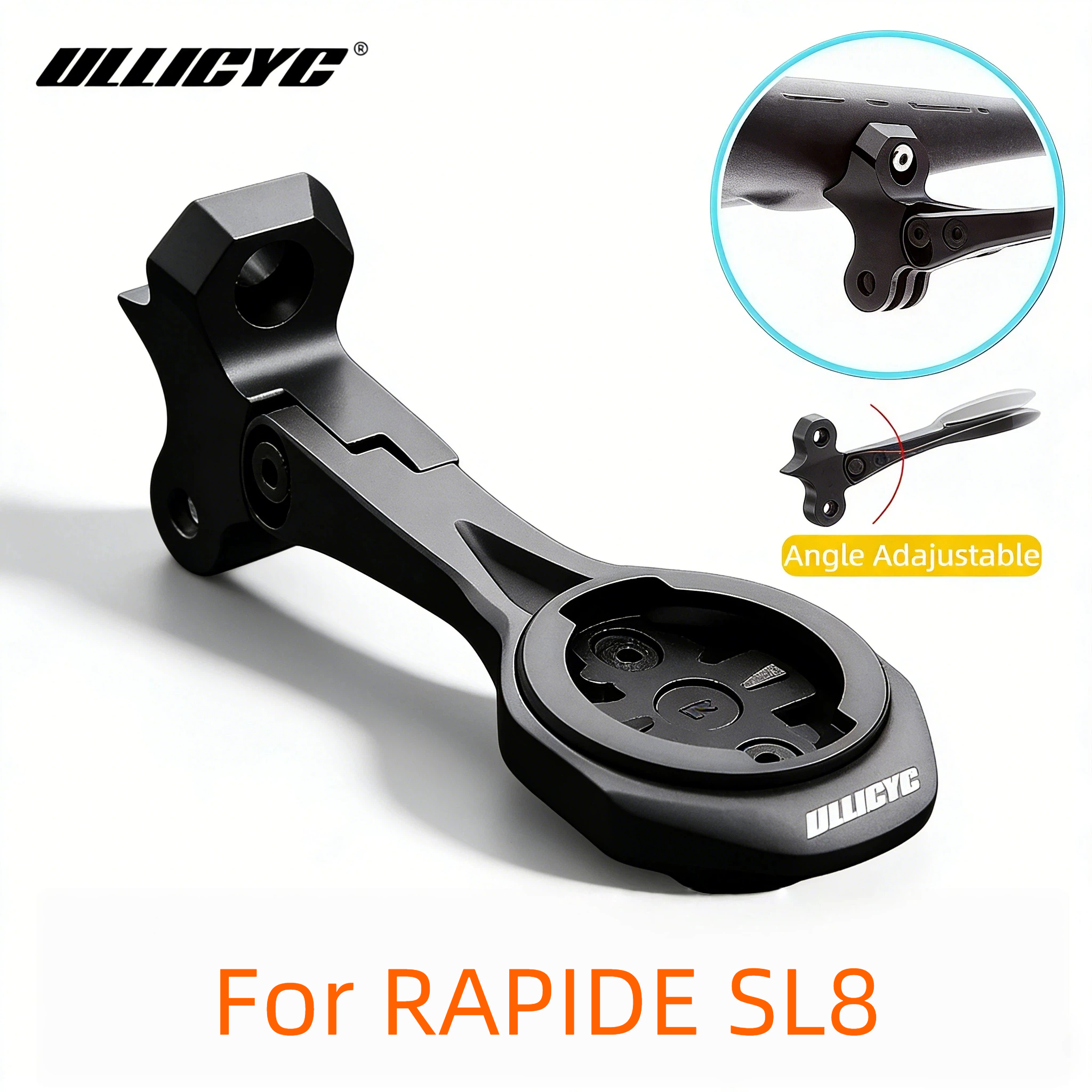 ULLICYC 合金角度調整可能なコンピュータマウント SL8 Rapide 統合ハンドルバー Gopro GPS ガーミン Bryton Wahoo と互換性あり