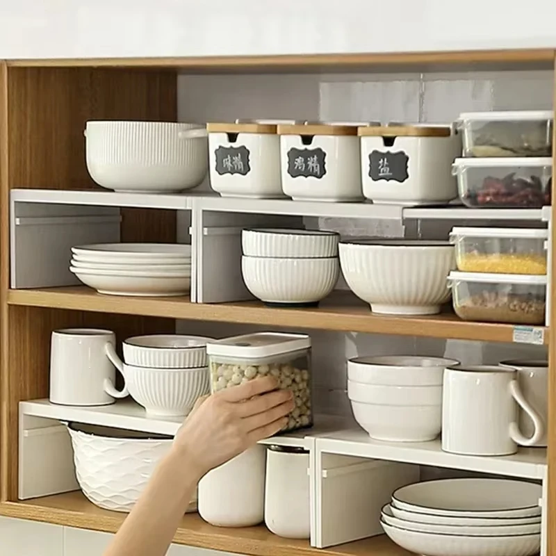 1/2 個キッチン伸縮性キャビネット棚食器棚分離収納ラックカウンタートップオーガナイザースパイスオーガナイザー棚スペースを節約