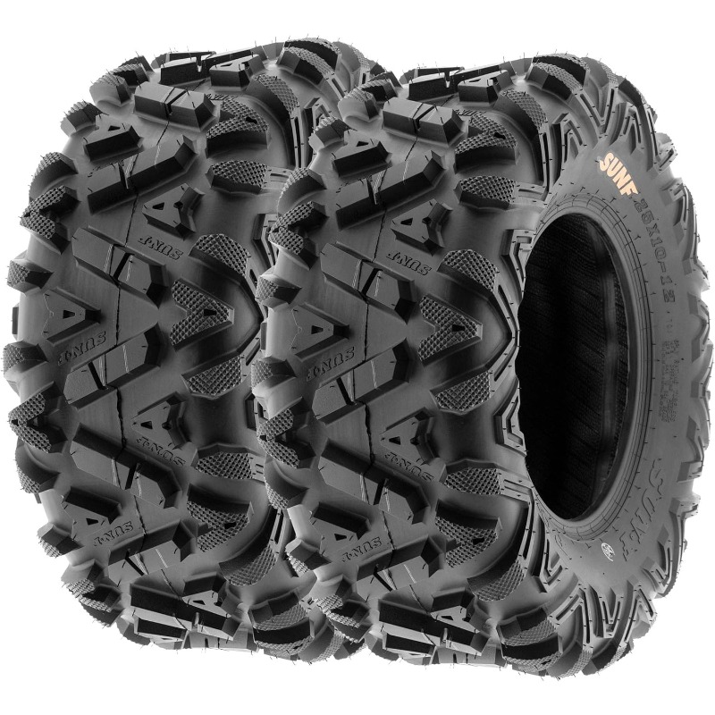 SunF A033 Power.I AT 25x10-12 ATV UTV オフロード タイヤ 2 本セット 全地形対応、6 プライ チューブレス 米国 (原産地)
