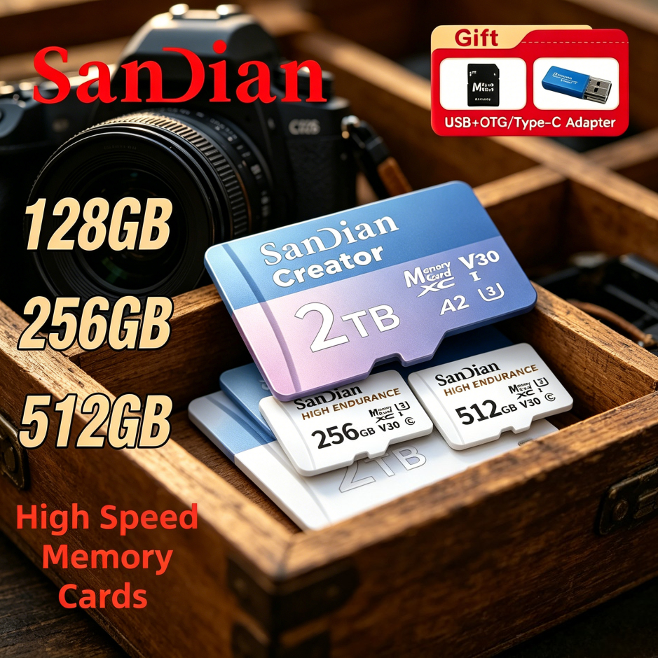 2026new 128GB Memory Cards Class 10 High Speed Micro TF/ SD Card Stable Performance SD Memory Card for Phones/Digital Camera