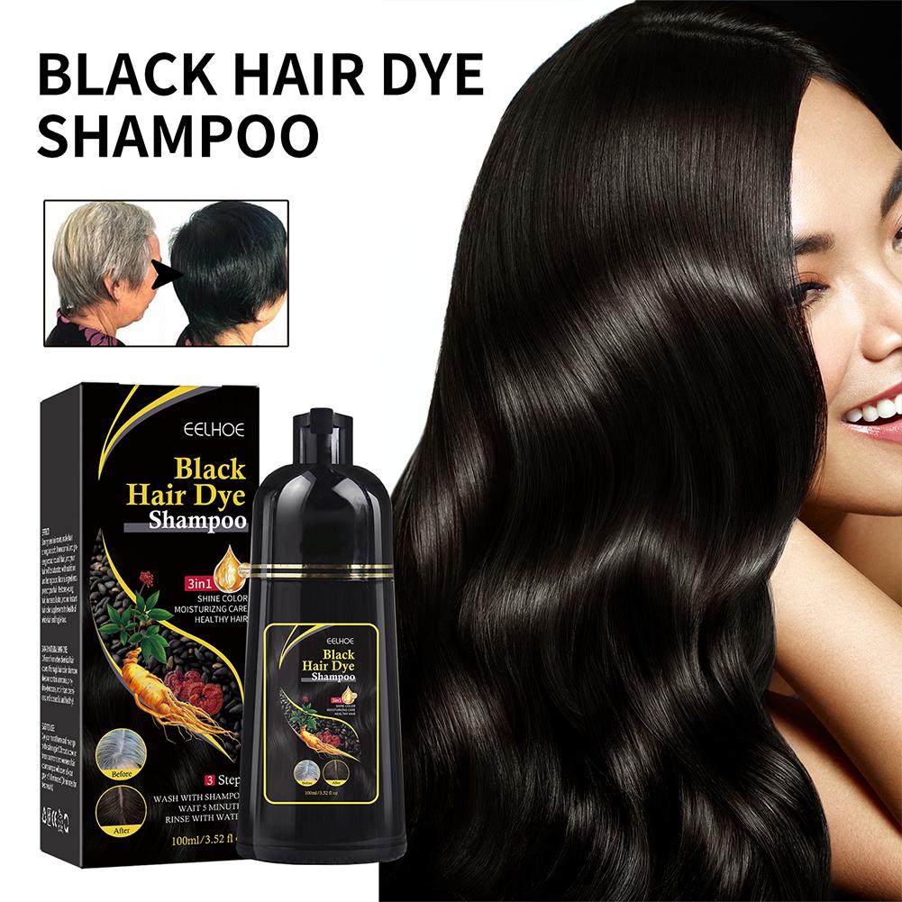 100 ミリリットルマジックナチュラルハーブ染毛剤シャンプー 3 で 1 ヘアカラーシャンプーゲイリーヘアダークブラウン黒人女性