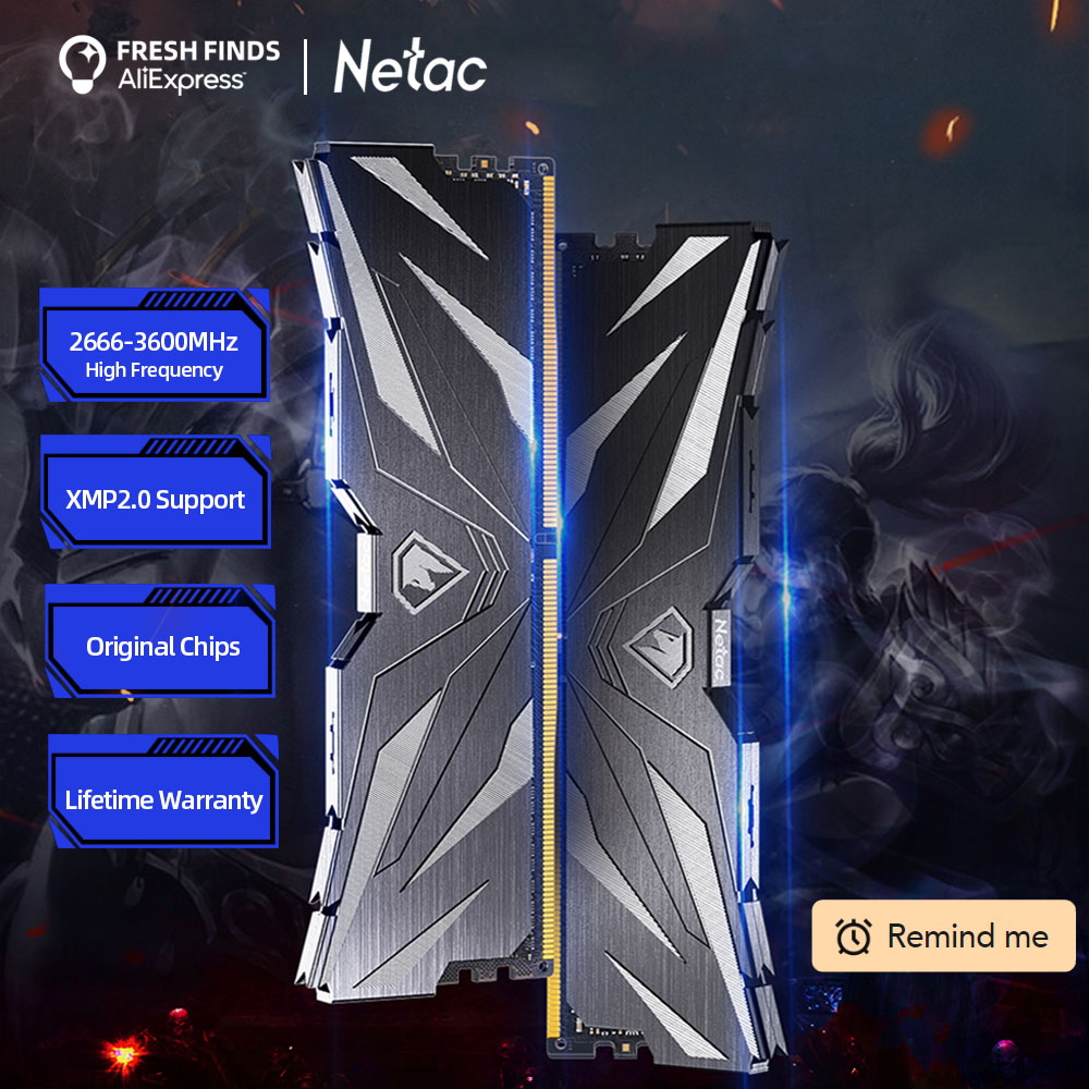 Netac メモリ RAM DDR4 3600MHz 3200MHz 2666MHz 8GB 16GB DDR5 4800MHz ヒートスプレッダー デュアルチャネル 288pin UDIMM デスクトップ メモリ
