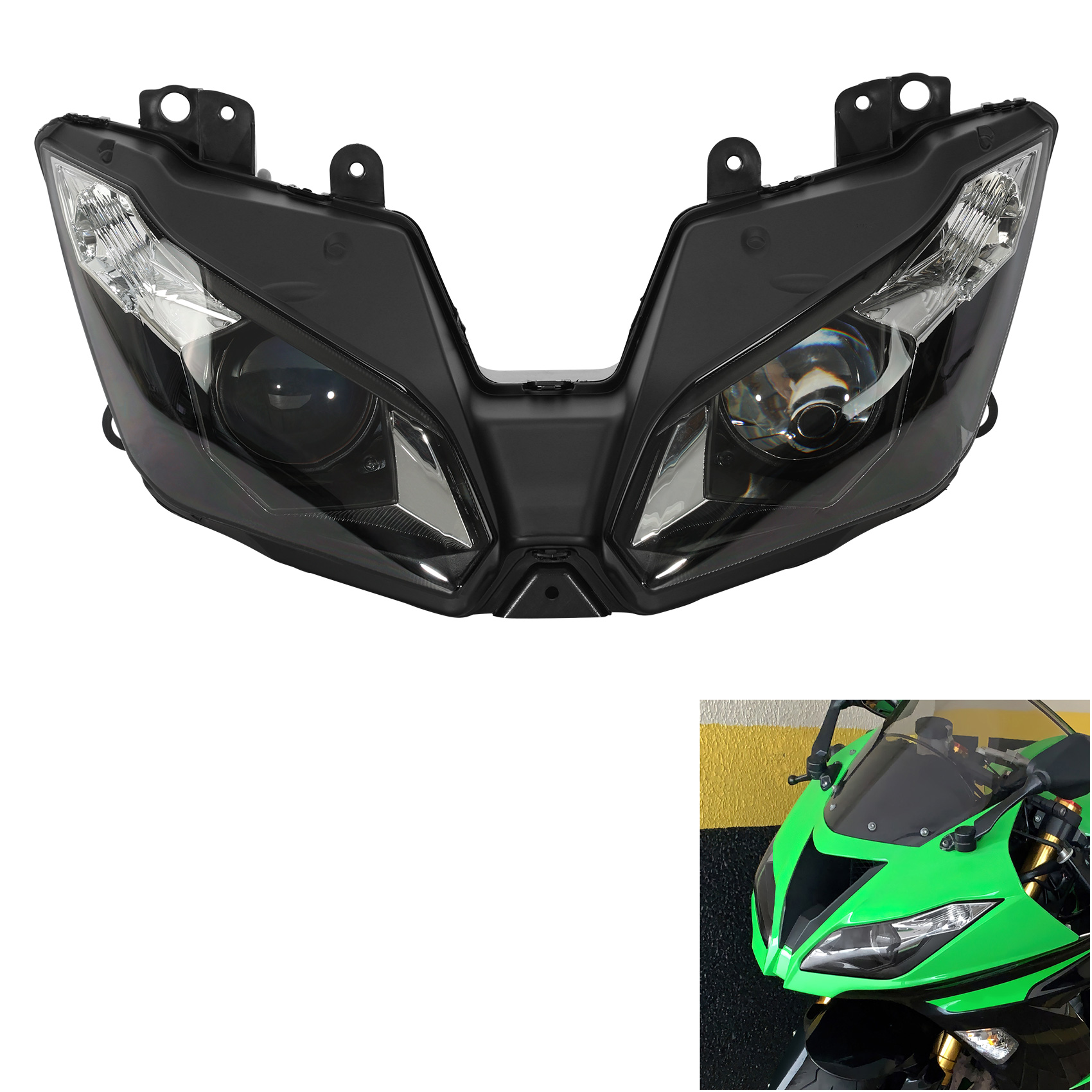 フロントヘッドライトヘッドライトアセンブリカワサキニンジャ ZX6R ZX636 2013-2018 に適合