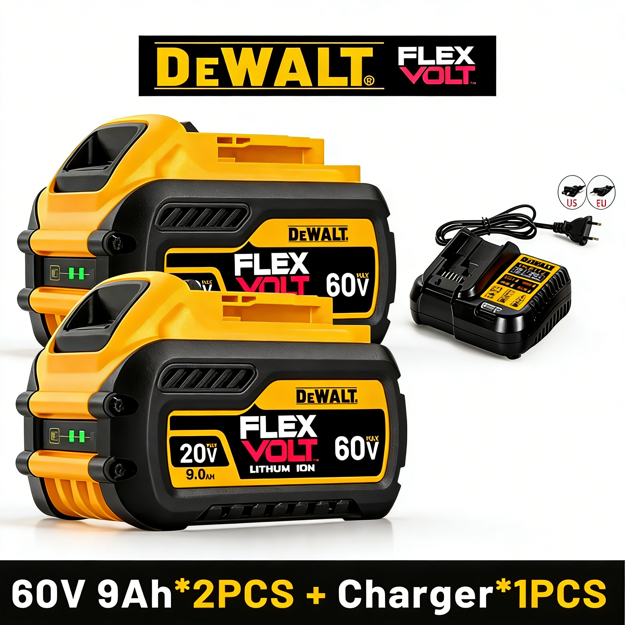 DeWALT 100% オリジナルバッテリー 20V/60V 6Ah - 9Ah MAX FlexVolt DCB606 DCB205 DCB206 DCB209 電動工具用バッテリー *