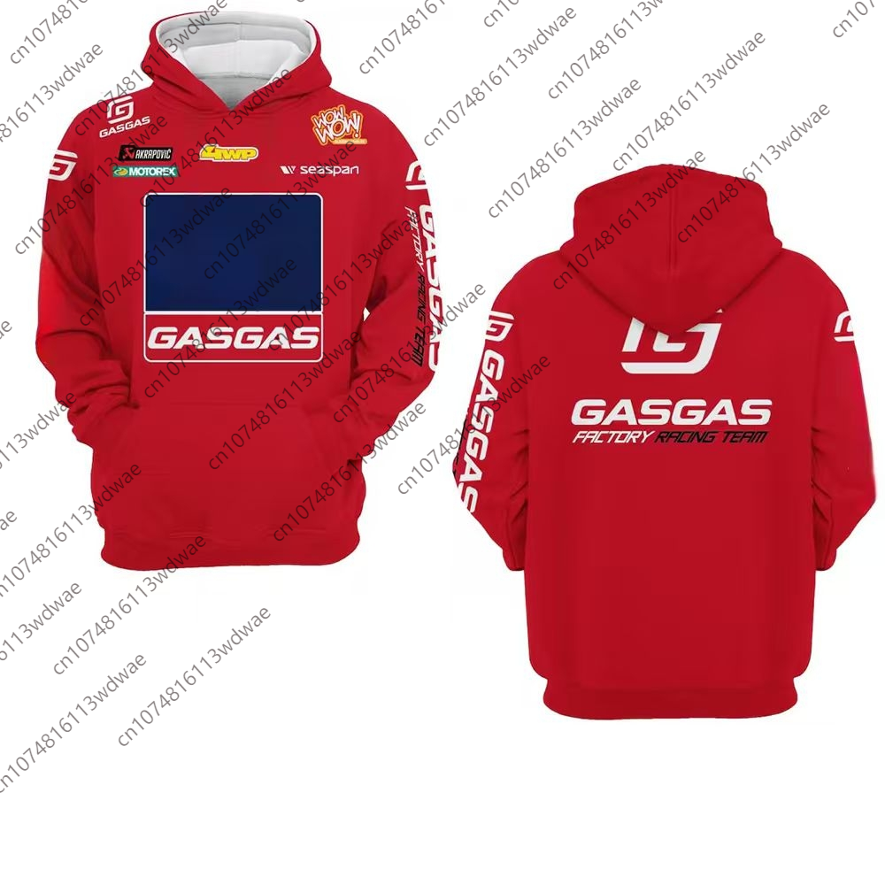 GASGAS メンズモトクロスジャージ Moto GP 速乾性長袖フード付きスウェットシャツ耐久性のあるオフロードダートバイクトップモトクロス用