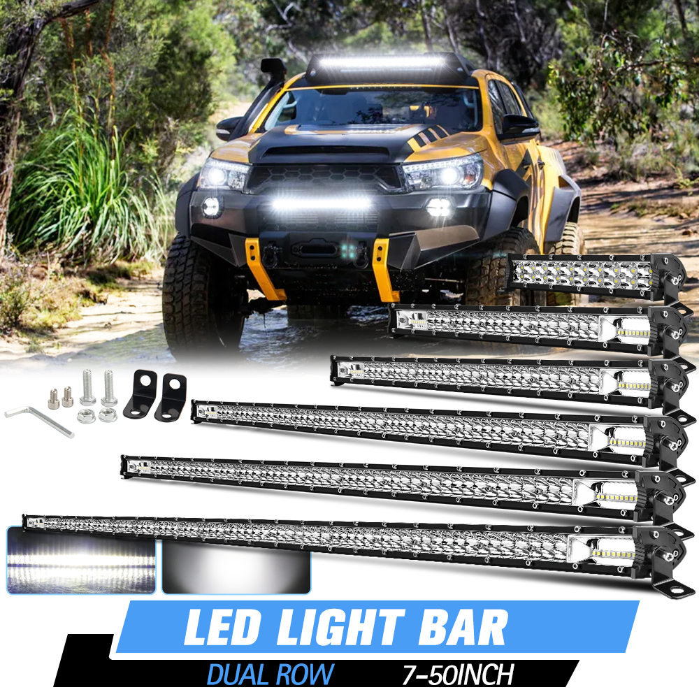 HL 14「20」26「12D スリム LED ライトバー複列 60 ワット 120 ワット 180 ワット 4 × 4 Led バー車 Lada トラクター SUV ATV オフロード LED ワークライト