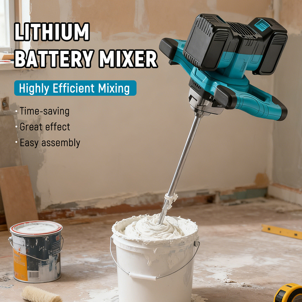 Cordless Brushless Industrial Cement Concrete Mixer 6 Speeds Paint Putty Powder Cement Plaster Mortar Coating Mixer For Makita