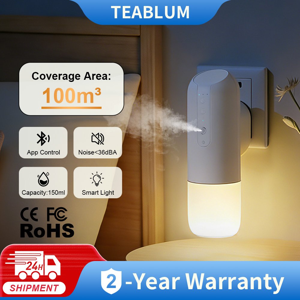 TEABLUM 100m3 スマート自動芳香剤プラグインディフューザーホテルの香りディフューザー家庭用とトイレ用 150 ミリリットルフレグランスディフューザー