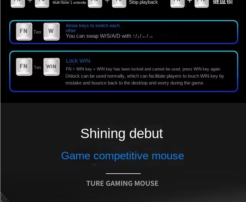 ホット販売 OEM104 キー有線高 DPI RGB 緑軸キーボードとマウスのセット