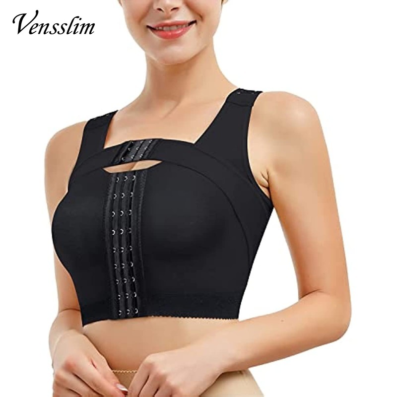 Vensslim 女性術後ブラジャーフロント閉鎖ボディシェイパープッシュアップコルセット姿勢補正シェイプウェア胸サポートバンド付き