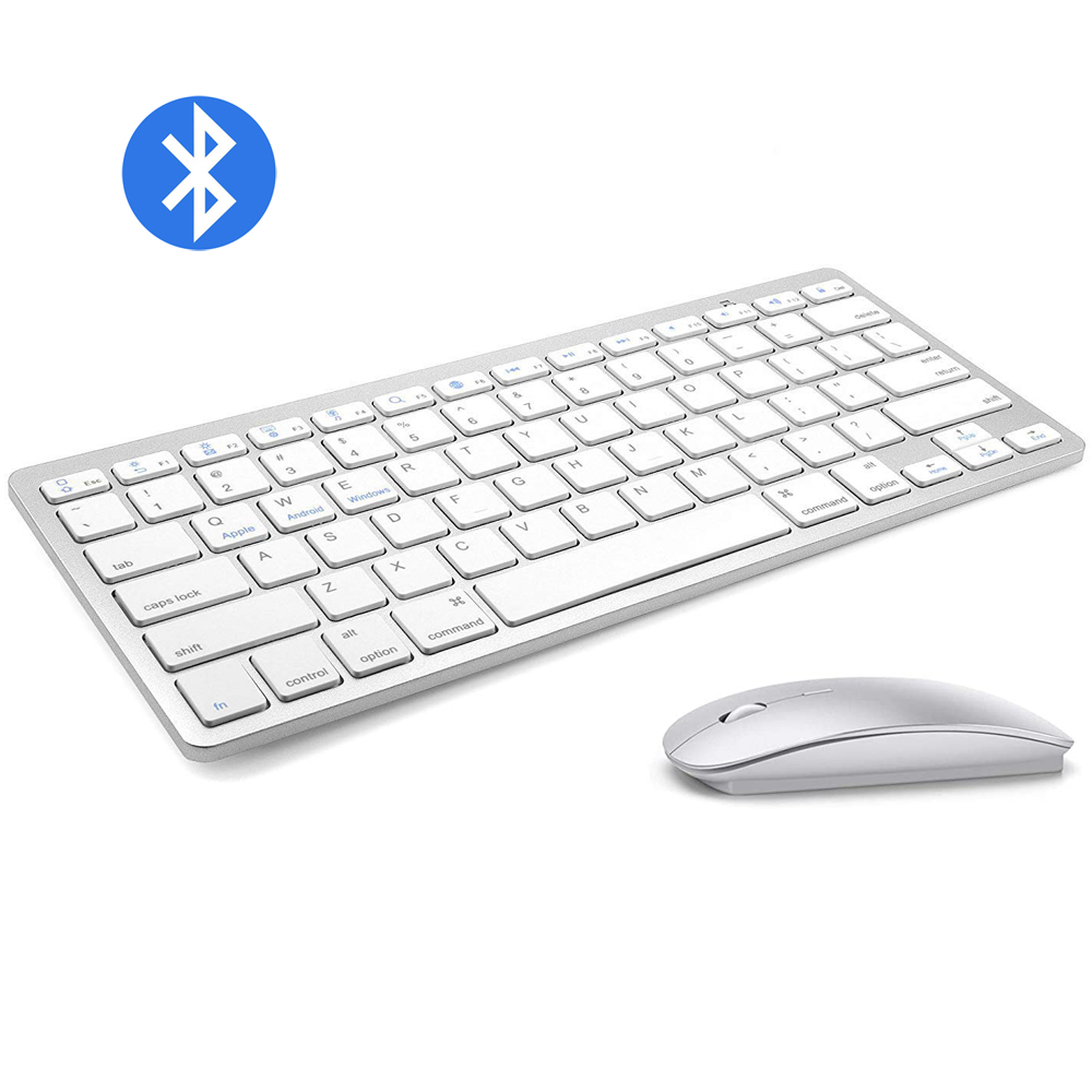Bluetooth キーボード マウス コンボ 超スリム ミュート キーキャップ ワイヤレス Bluetooth マウス マウス iPad iPhone iOS Android Windows 用