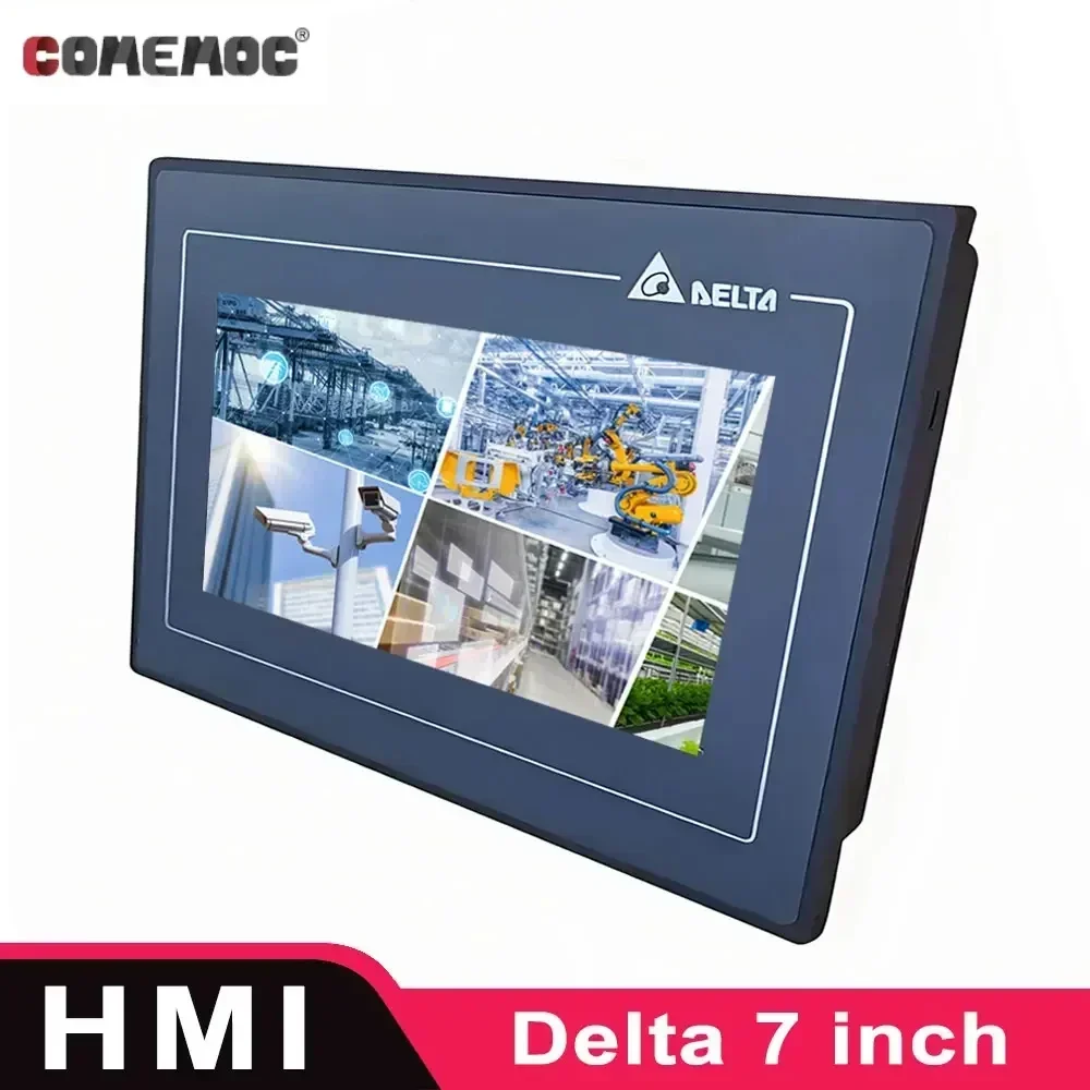 デルタ 7 インチ HMI タッチ スクリーン パネル DOP107 シリーズ (BV/EG/DV/WV) PLC 用イーサネット産業用ヒューマン マシン インターフェイス付き