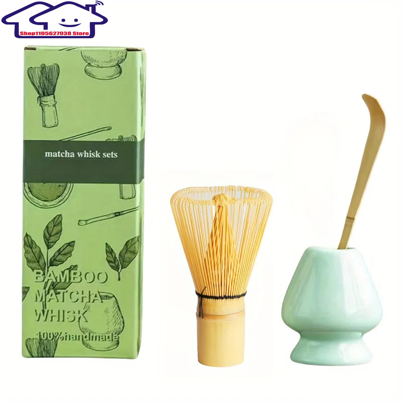 3 ピース/セット抹茶セット茶道具竹筅茶スプーンセラミックフィッティング抹茶筌 (茶筅) 茶スプーンとスプーン (茶杓)