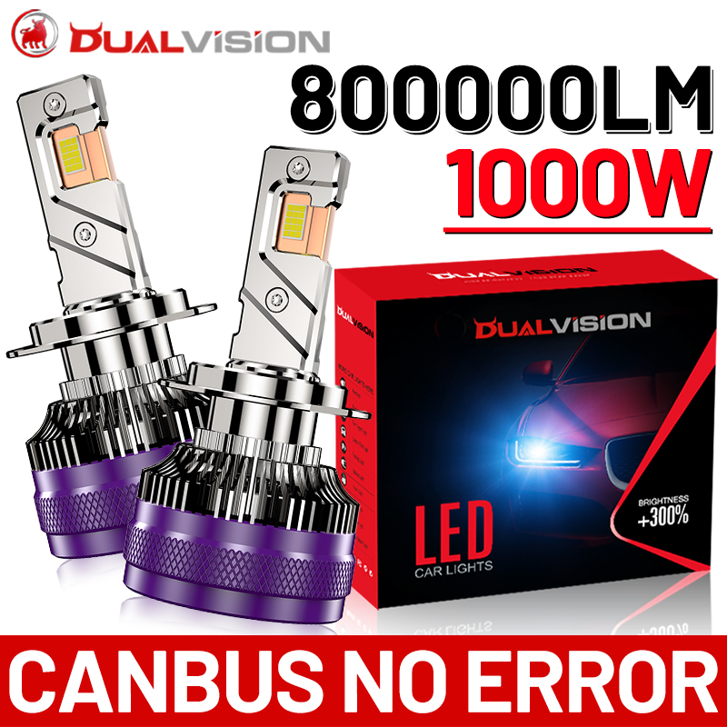 Dualvision 800000LM 1000 ワット H4 H7 H11 LED CANbus K5C H1 H3 H8 9005 9006 HB3 HB4 9012 HIR2 Led ヘッドライトターボオートフォグランプ 6000 K