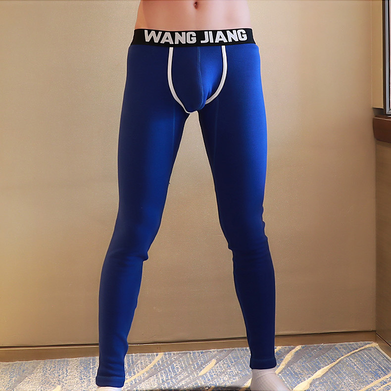 メンズサーマルパンツベルベット肥厚ティーンエイジャースリムフィットボトムス防寒ロングジョンズU凸ポーチランジェリーレギンス
