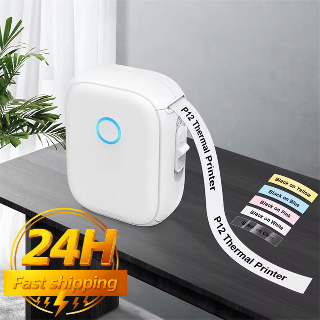 ポータブルミニプリンタ Marklife P12 サーマルプリンタ粘着ステッカーラベリングマシン P12 ラベルメーカーまたは 1PK 継続ラベルテープ