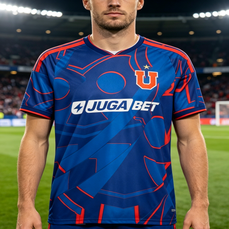 ユニバーシダ・デ・チリ U スタイル サッカー ジャージ 家族マッチング衣装プリント 通気性 速乾性 フットボール Tシャツ メンズ レディース キッズ用