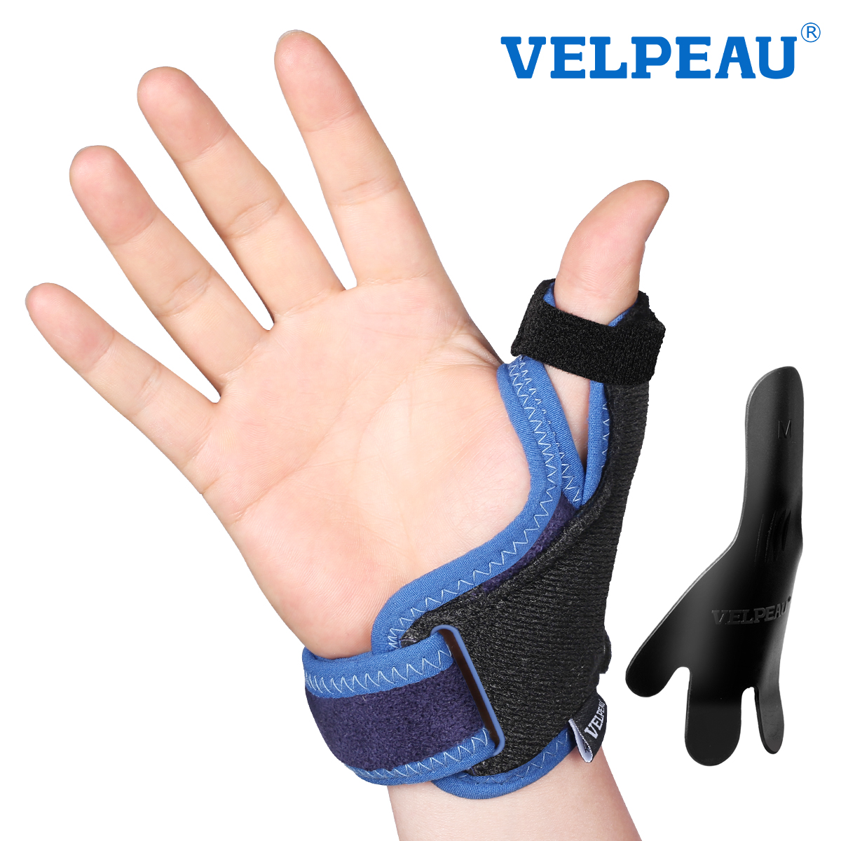 VELPEAU 腱鞘炎、捻挫、マウスハンド用親指サポートブレース、両手利きデザインの超軽量親指副子